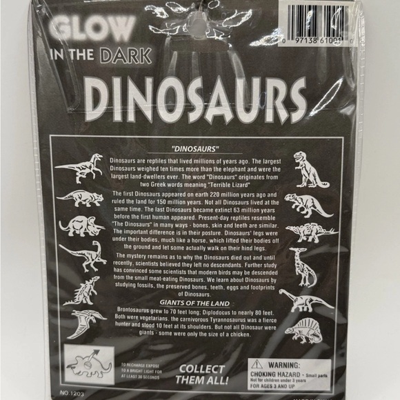3 Packages of glow-in-the-dark dinosaurs Great For Arts & Crafts DYI Projects - Picture 2 of 2